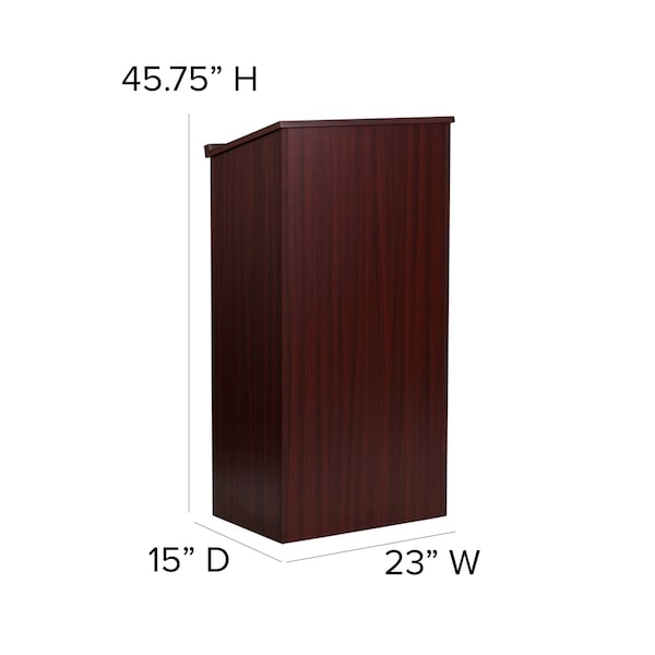 Flash Furniture Lectern, Mahogany, Floor Type - MT-M8830-LECT-MAH-GG