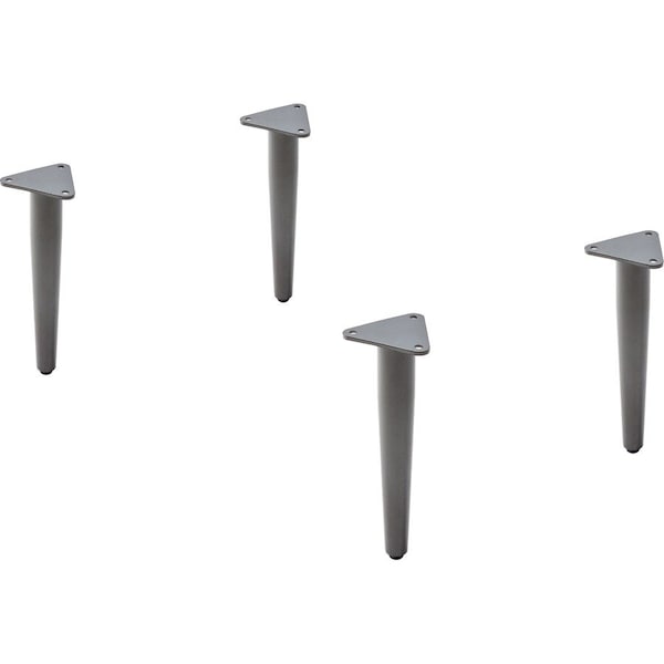 Lorell Sectional Base, Single, Metal, 4-1/2"x9-3/4"x1-1/2", 4/ST, GY 10PK - LLR86932