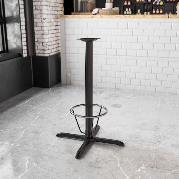 Flash Furniture Black 30" x 30" Bar Height X-Base - XU-T3030-BAR-3CFR-GG