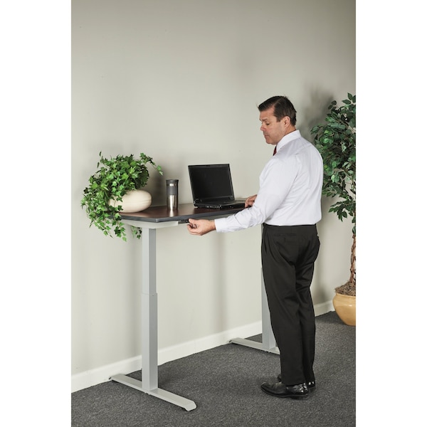 Alera 2-Stage Electric Adjustable Table Base, 27.5" to 47.2" High, Gray - ALEHT2SSG