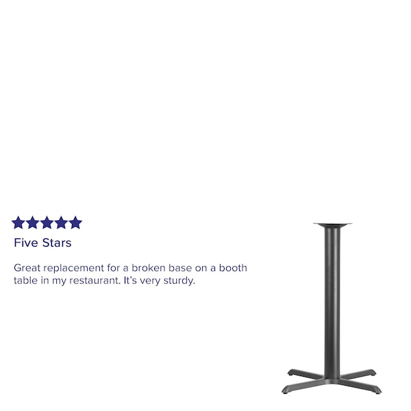 Flash Furniture Restaurant Table X-Base with 4 Dia. Bar - XU-T3333-BAR-GG