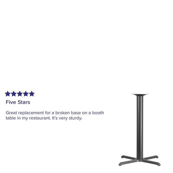 Flash Furniture Restaurant Table X-Base with 4 Dia. Bar - XU-T3333-BAR-GG