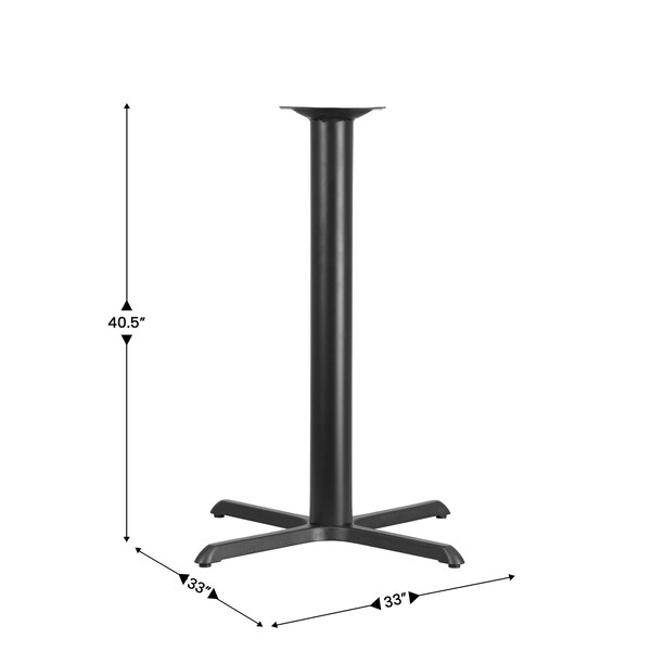 Flash Furniture Restaurant Table X-Base with 4 Dia. Bar - XU-T3333-BAR-GG