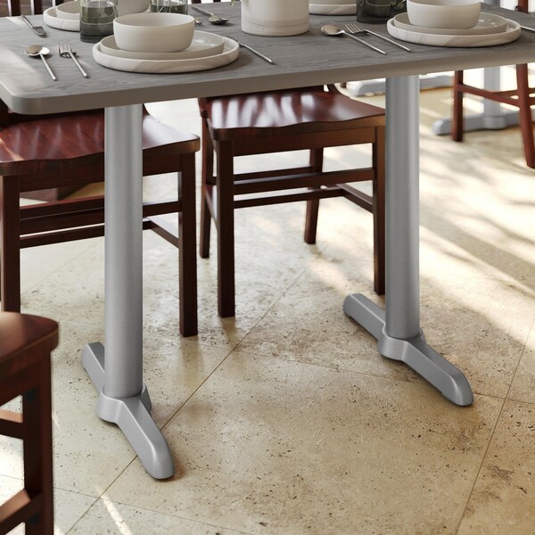 Flash Furniture Beverly 5in. x 22in. Restaurant Indoor/Outdoor Table T-Base w/3in. Dia. Table Height Column, Silver - XU-T0522-SLV-GG
