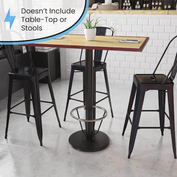 Flash Furniture Black 18" Round Bar Height Base - XU-TR18-BAR-3CFR-GG