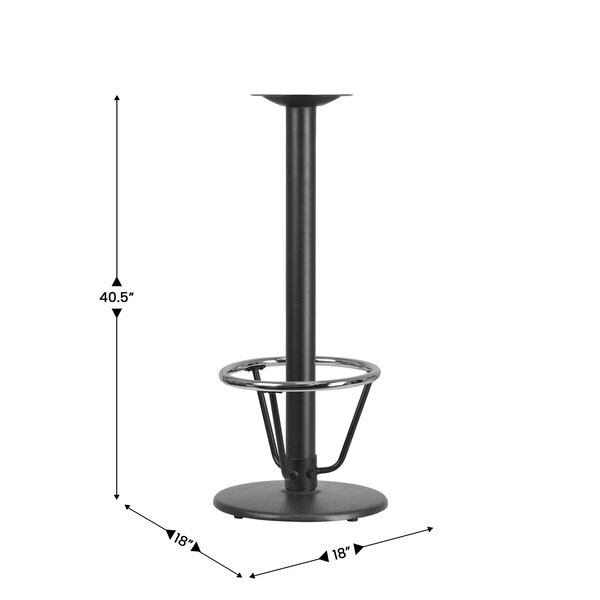 Flash Furniture Black 18" Round Bar Height Base - XU-TR18-BAR-3CFR-GG