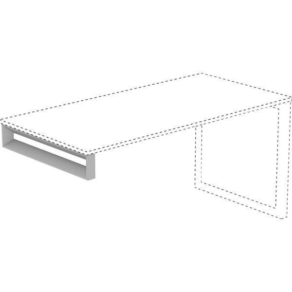 Lorell Relevance Series Short Side Leg Frame, 23.1" x 5.3", For 23.63" Deep Desktops, Silver - LLR16206