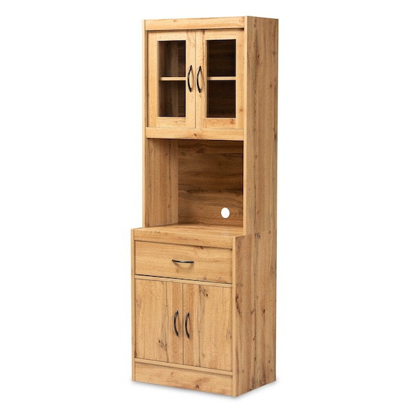 Baxton Studio Laurana ModernOak Brown Finished Wood Kitchen Cabinet and Hutch - 193-12004-ZORO
