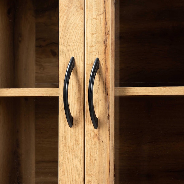 Baxton Studio Laurana ModernOak Brown Finished Wood Kitchen Cabinet and Hutch - 193-12004-ZORO