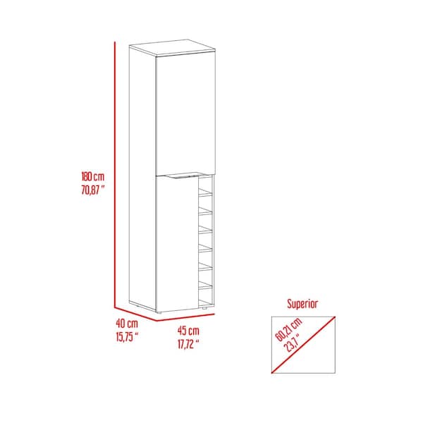 Tuhome Obregon Tall Cabinet, Seven Cubbies, Two-Door Cabinets, Black - BLW7765