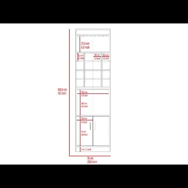 Tuhome Kava Bar Cabinet, Concealable Serving Tray, Sixteen Built-in Wine Rack, Shelf, Double Door, Black - BLW6552