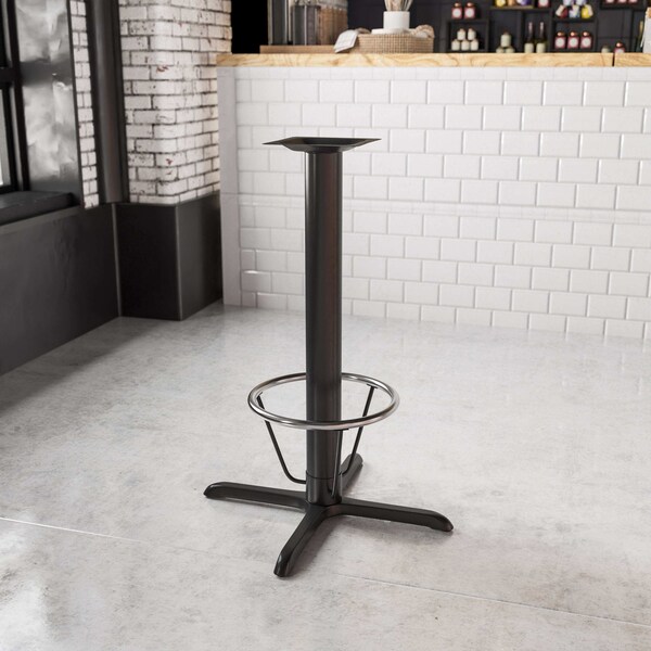 Flash Furniture Black 33" x 33" Bar Height X-Base - XU-T3333-BAR-4CFR-GG