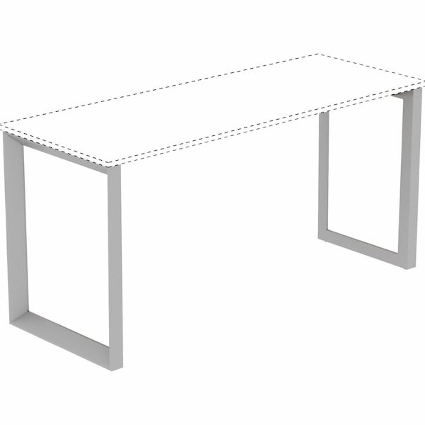 Lorell Relevance Series Side Leg Frame, 28.5" x 23.3", For 23.63" Deep Desktops, Silver - LLR16204