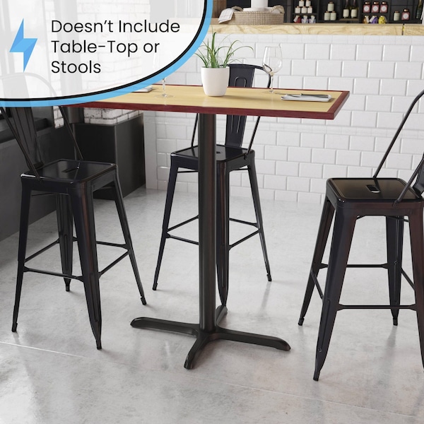 Flash Furniture Restaurant Table X-Base with 3 Dia. Bar - XU-T2230-BAR-GG