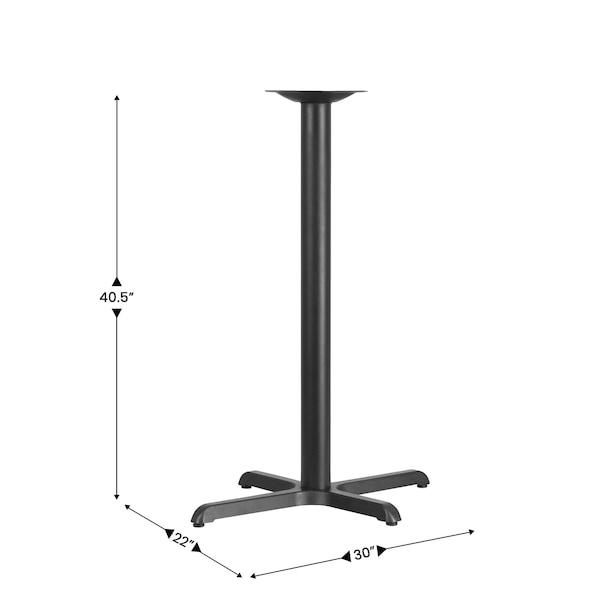 Flash Furniture Restaurant Table X-Base with 3 Dia. Bar - XU-T2230-BAR-GG
