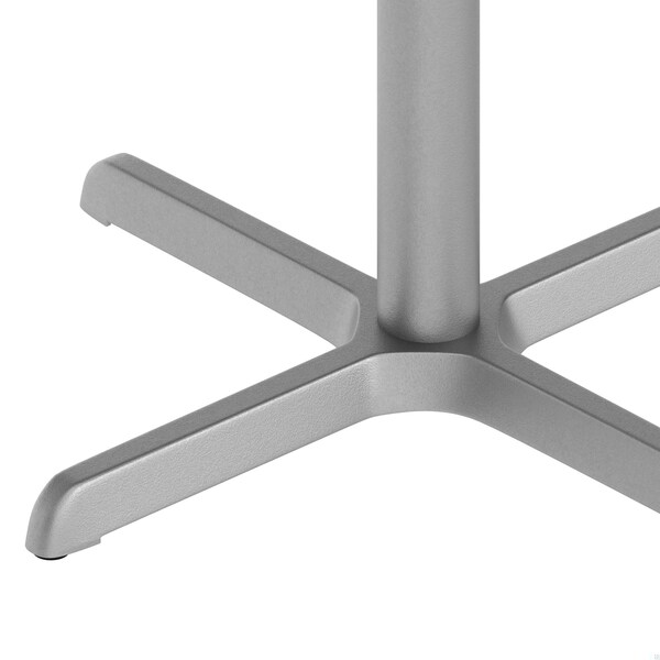 Flash Furniture Beverly 30in. x 30in. Restaurant Indoor/Outdoor Table X-Base w/3in. Dia. Table Height Column, Slvr - XU-T3030-SLV-GG