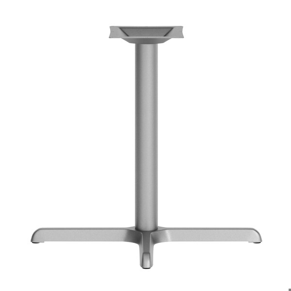 Flash Furniture Beverly 30in. x 30in. Restaurant Indoor/Outdoor Table X-Base w/3in. Dia. Table Height Column, Slvr - XU-T3030-SLV-GG
