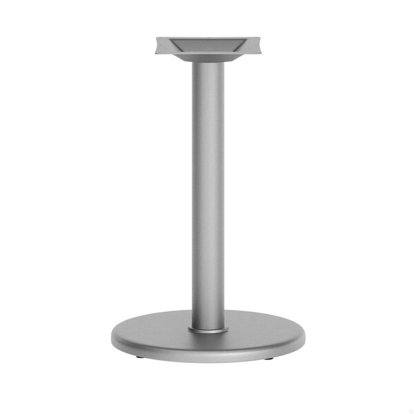 Flash Furniture Beverly 18in. Round Restaurant Indoor/Outdoor Table Base with 3in. Dia. Table Height Column, Silver - XU-TR18-SLV-GG