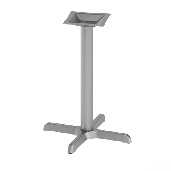 Flash Furniture Beverly 22in. x 22in. Restaurant Indoor/Outdoor Table X-Base w/3in. Dia. Table Height Column, Slvr - XU-T2222-SLV-GG