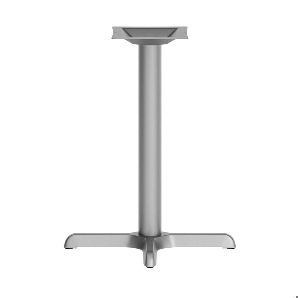 Flash Furniture Beverly 22in. x 22in. Restaurant Indoor/Outdoor Table X-Base w/3in. Dia. Table Height Column, Slvr - XU-T2222-SLV-GG