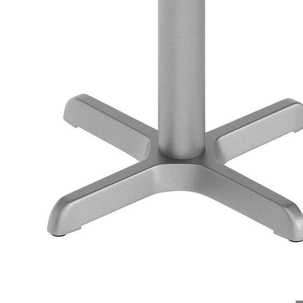 Flash Furniture Beverly 22in. x 22in. Restaurant Indoor/Outdoor Table X-Base w/3in. Dia. Table Height Column, Slvr - XU-T2222-SLV-GG