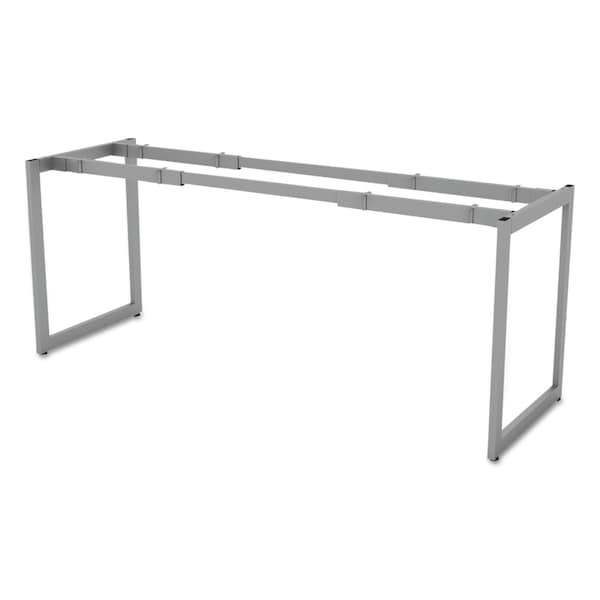 Alera Open Office Desk Series Adjustable O-Leg Desk Base, 24" Deep, Silver - ALELSTB24GR