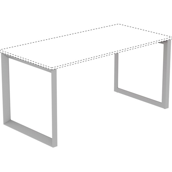 Lorell Relevance Series Side Leg Frame, 28.5" x 29.1", For 29.5" Deep Desktops, Silver - LLR16205
