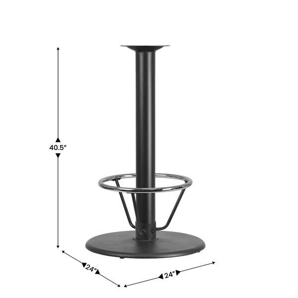 Flash Furniture Black 24" Round Bar Height Base - XU-TR24-BAR-4CFR-GG
