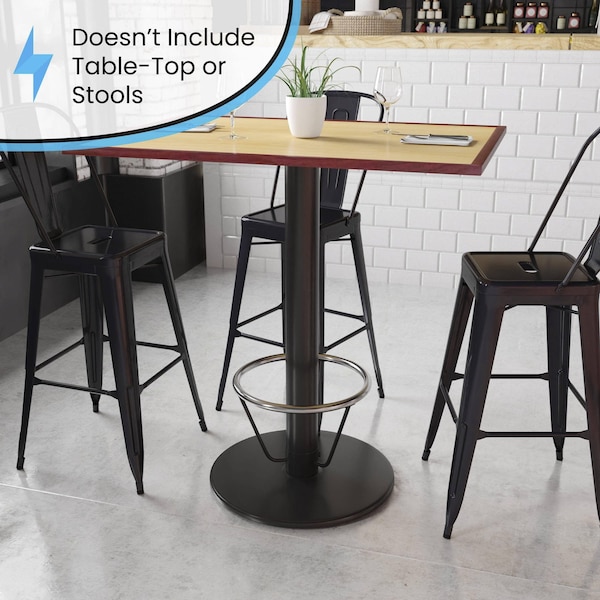 Flash Furniture Black 24" Round Bar Height Base - XU-TR24-BAR-4CFR-GG