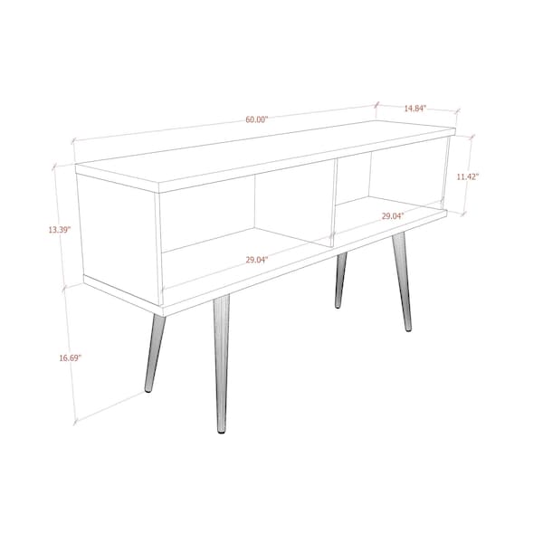 Manhattan Comfort Theodore 60.0 Sideboard, Off White and Cinnamon - 1022151
