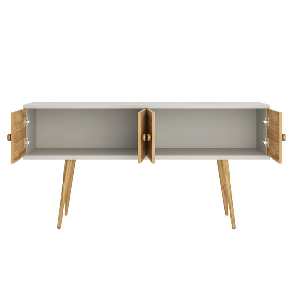 Manhattan Comfort Theodore 60.0 Sideboard, Off White and Cinnamon - 1022151