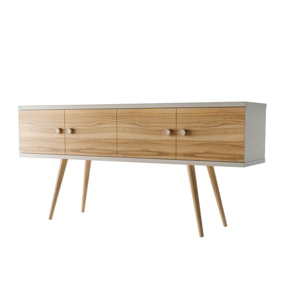 Manhattan Comfort Theodore 60.0 Sideboard, Off White and Cinnamon - 1022151