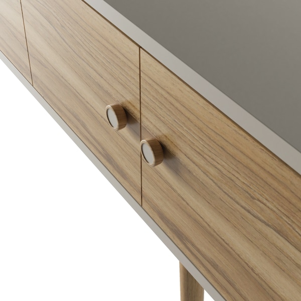 Manhattan Comfort Theodore 60.0 Sideboard, Off White and Cinnamon - 1022151