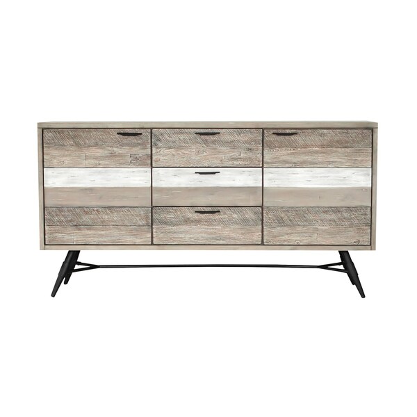 Armen Living Bridges Sideboard Buffet Cabinet in Two Tone Acacia Wood - LCBRBUGR