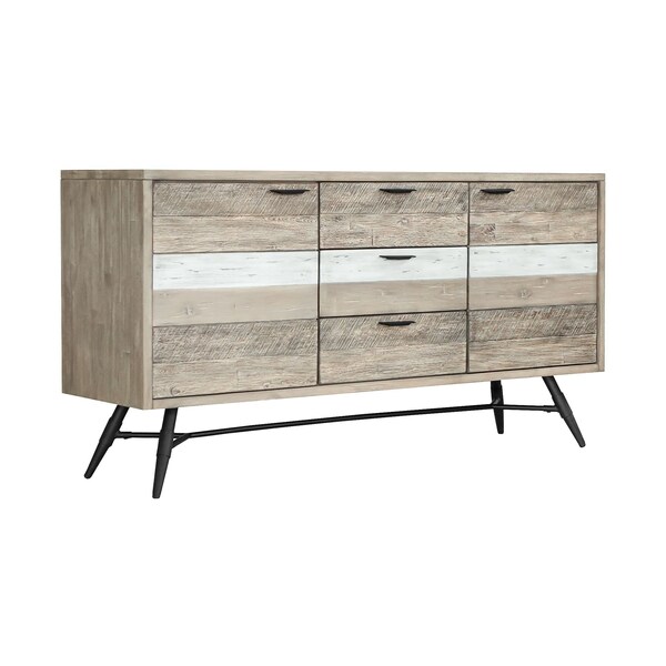 Armen Living Bridges Sideboard Buffet Cabinet in Two Tone Acacia Wood - LCBRBUGR