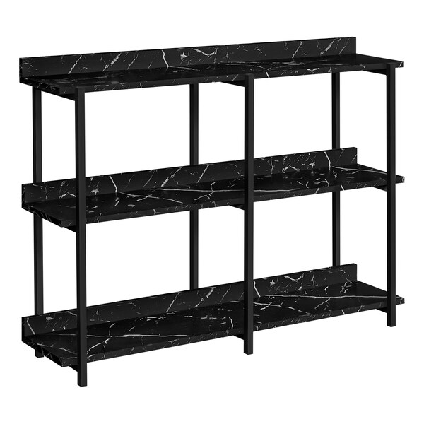 Monarch Specialties Accent Table, Console, Entryway, Narrow, Sofa, Living Room, Bedroom, Metal, Black Marble Look - I 2220