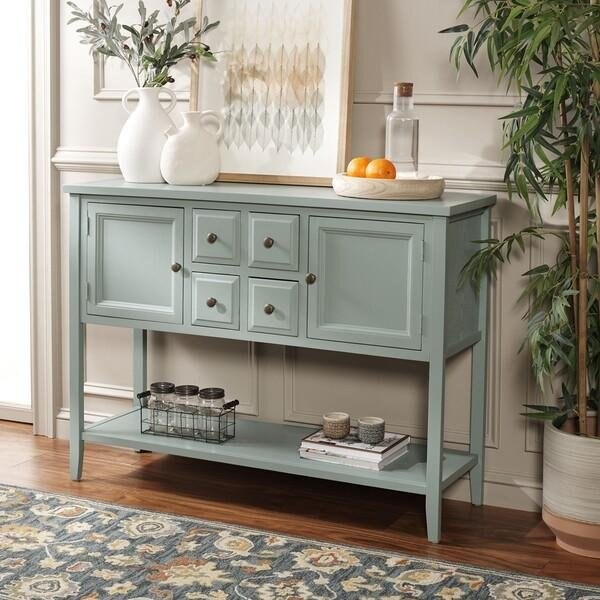 Safavieh Charlotte Sideboard- Aqua Smoke - 34 x 15 x 45.7 in. - AMH6517H
