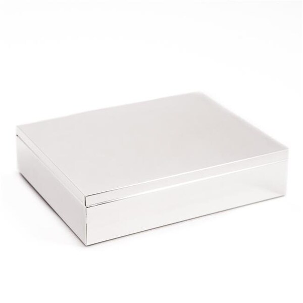 Stockage Supreme International  6 x 7.75 in. Silver Plated Rectangular Hinged Box with Black Velvet Lining - ST1549066