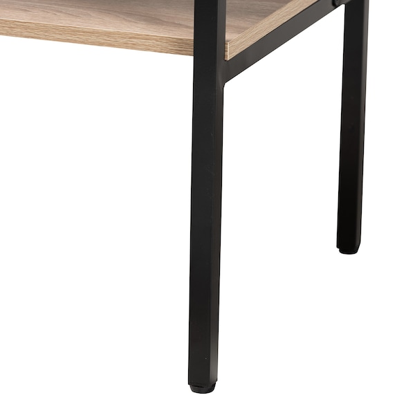Baxton Studio Asher Modern Industrial Natural Brown Finished Wood and Black Metal 2Door Sideboard - 223-12485-ZORO