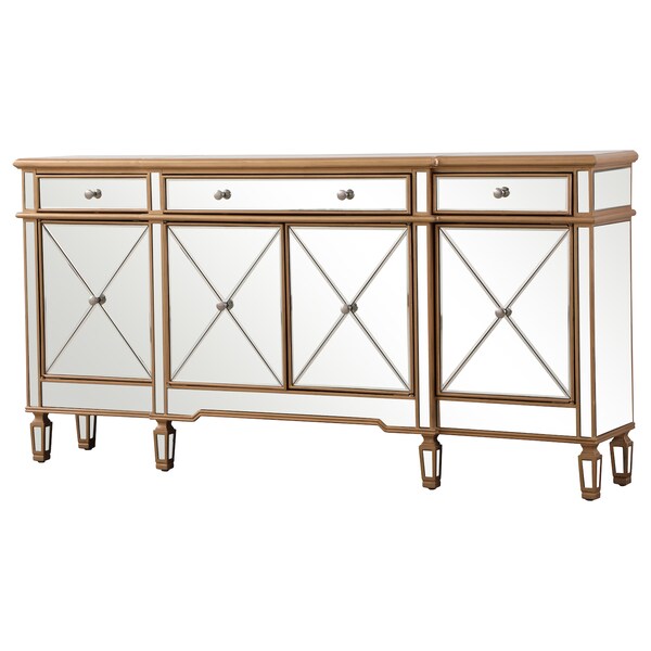 Elegant Decor 72 Inch Mirrored Credenza In Gold - MF6-2111GC