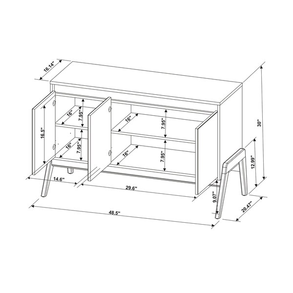Manhattan Comfort Gales 48.5 Sideboard in Off-White - SB-62676-OW