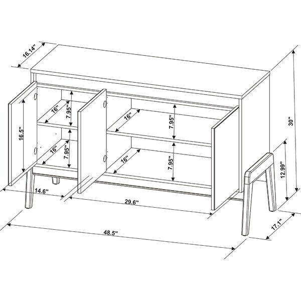 Manhattan Comfort Gales 48.5 Sideboard in Off-White - SB-62676-OW