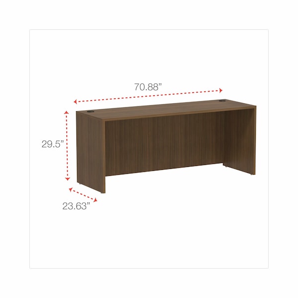 Alera Valencia Credenza Shell, 70 7/8" x 23 5/8" x 29 5/8", Modern Walnut - ALEVA257224WA