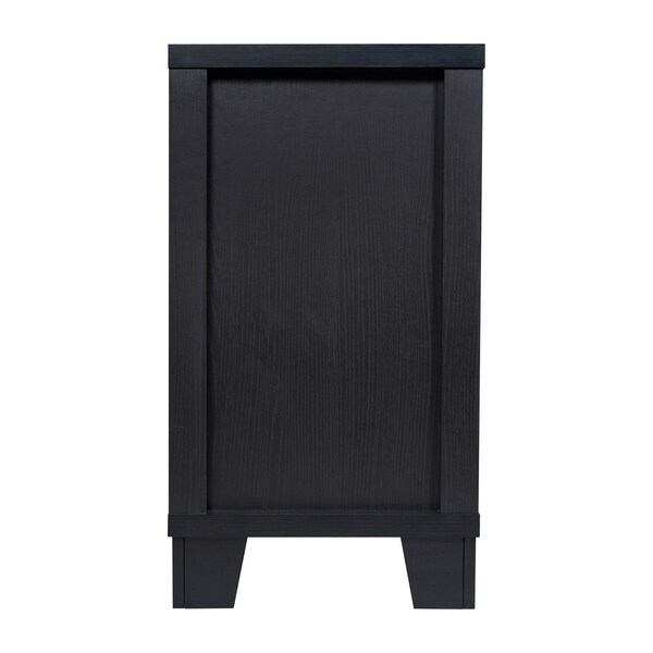Flash Furniture Wells Black 59 Inch Modern Kitchen and Dining Room Buffet Sideboard Storage Cabinet - EV-CA7515-01ZZ-BK-GG