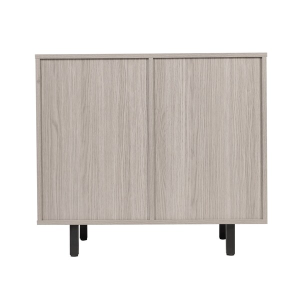 Flash Furniture Elmont Bar and Sideboard w/Shaker Style Single Door Cabinet w/Hanging Glass and Shelves, Gray - NAN-F-HY-B23113-GRY-GG