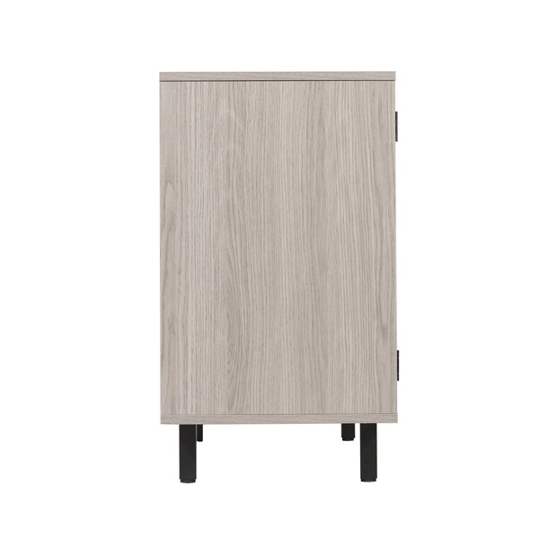 Flash Furniture Elmont Bar and Sideboard w/Shaker Style Single Door Cabinet w/Hanging Glass and Shelves, Gray - NAN-F-HY-B23113-GRY-GG