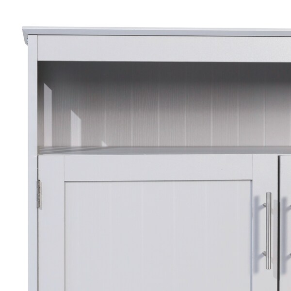 Flash Furniture Mayfield 40in. Buffet and Sideboard w/Double Door Storage Cabinet and Open Storage Shelf in Gray - NAN-F-HY-B23108-GRY-GG
