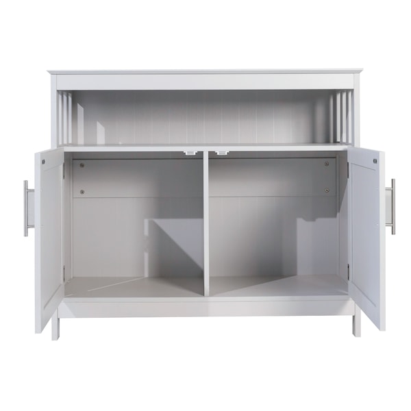 Flash Furniture Mayfield 40in. Buffet and Sideboard w/Double Door Storage Cabinet and Open Storage Shelf in Gray - NAN-F-HY-B23108-GRY-GG