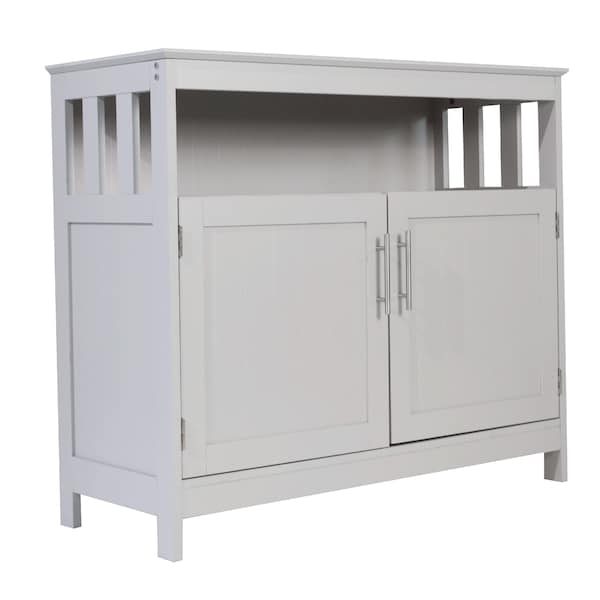 Flash Furniture Mayfield 40in. Buffet and Sideboard w/Double Door Storage Cabinet and Open Storage Shelf in Gray - NAN-F-HY-B23108-GRY-GG