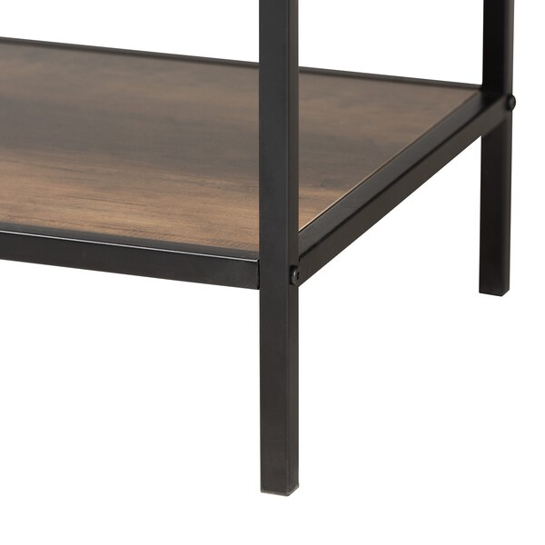 Baxton Studio Cardea Modern Industrial Walnut Brown Finished Wood and Black Metal 2-Door Sideboard - 226-12486-ZORO